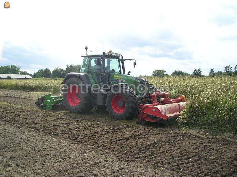 Klepelmaaier met frees met een trekker