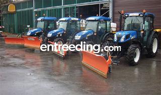 tractor met sneeuwschuif ... Omgeving Dendermonde, Berlare, Uitbergen,