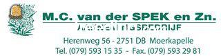 M.C. van der Spek en Zn. Aannemingsbedrijf uit Moerkapelle