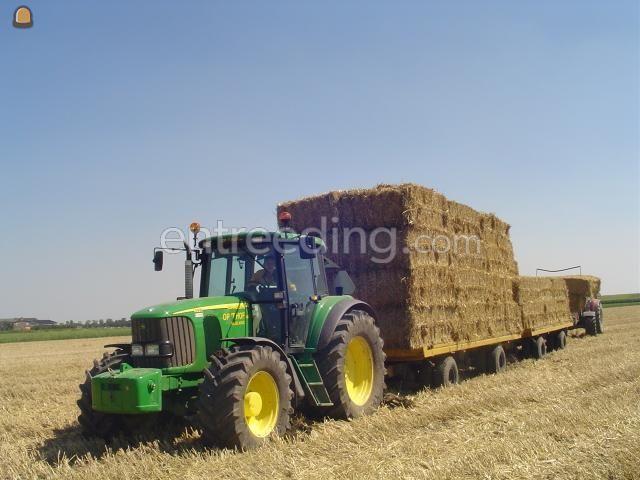 John Deere 6620 + platte wagen(s)