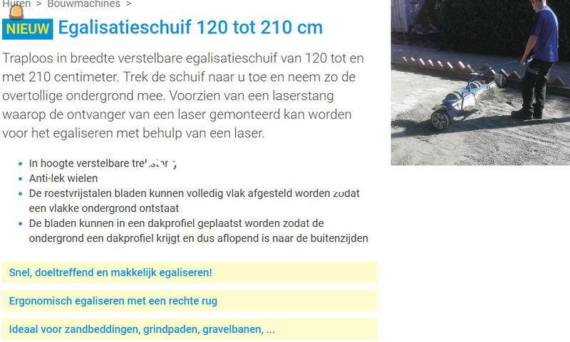 Egalisatieschuif 1200 tot 2100 mm
