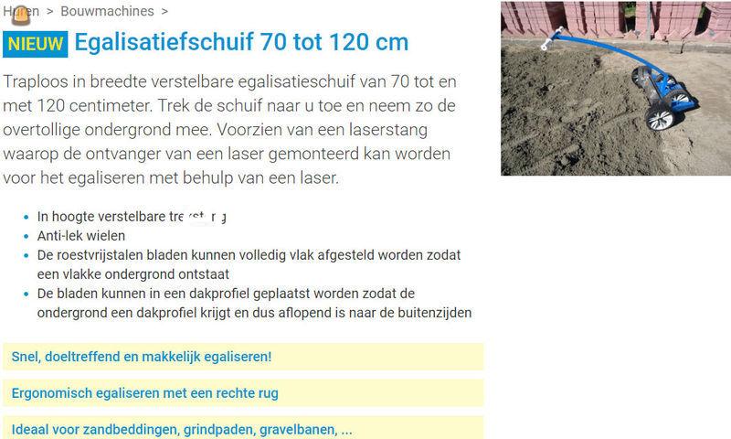 Egalisatieschuif 700 tot 1200 mm