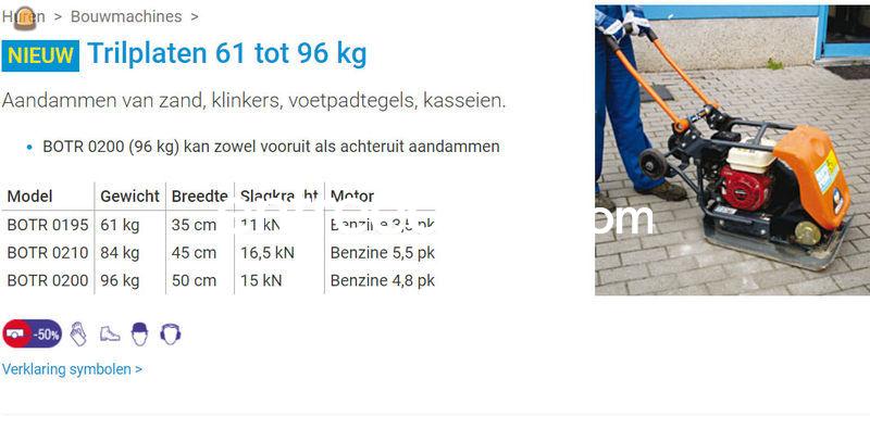 Trilplaten van 61 tot 96 kg