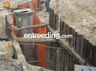 Beschoeiing van bouwputte... Omgeving Roeselare